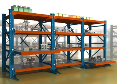 Металлические стеллажи с выкатными платформами