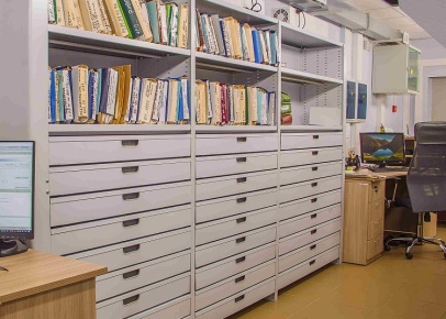 Стеллаж металлический офисный с ящиками